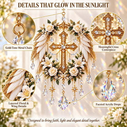 ✝️3D Christian Crystal Suncatcher | 5 Faith-Inspired Window Designs with Cascading Rainbow Crystals ✨