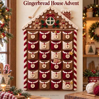 ⏳ Last Day 49% OFF – 🧶 DIY Crochet Advent Calendar Kit | 24 Refillable Pockets, 4 Christmas Characters & Complete Crochet Materials 🎄