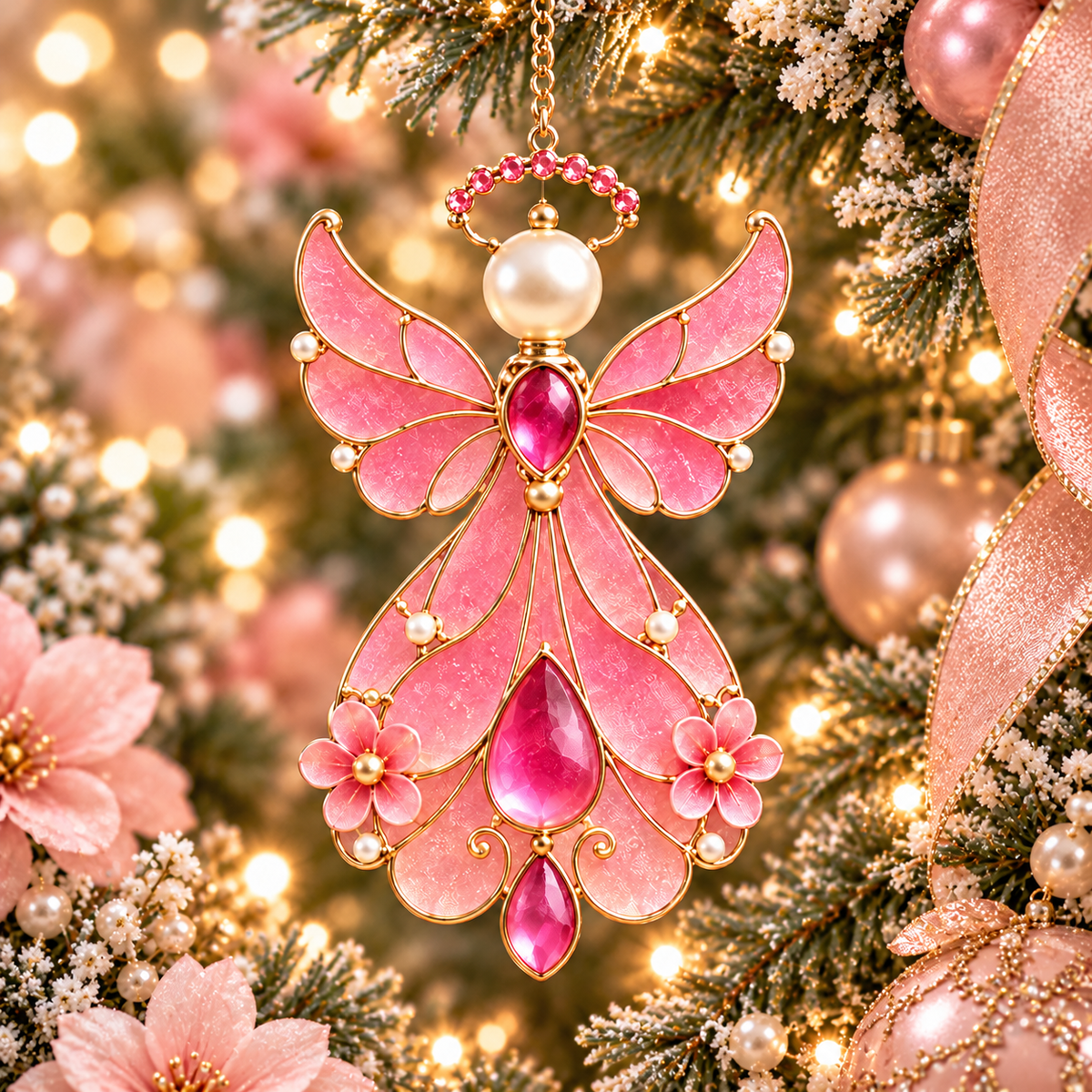 ✨👼12-Month Birthstone Angel Ornament Collection – Stained Glass Christmas Tree Decorations & Meaningful Keepsake Gifts