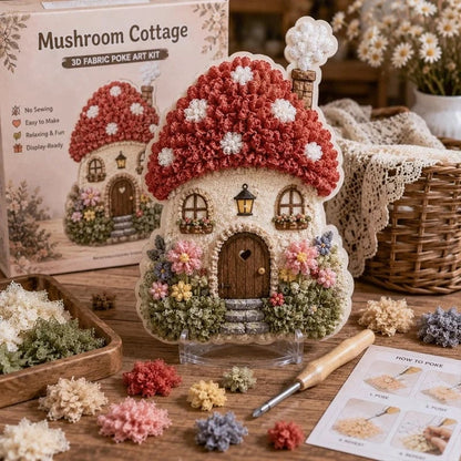 ✨Whimsical Village 3D Fabric Poke Art Kit