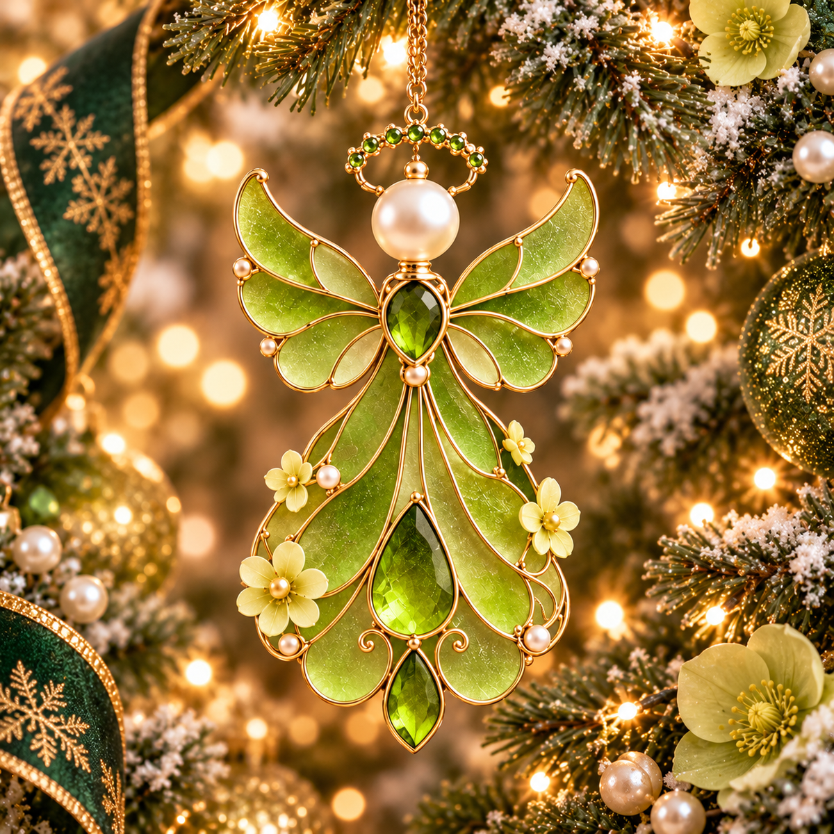 ✨👼12-Month Birthstone Angel Ornament Collection – Stained Glass Christmas Tree Decorations & Meaningful Keepsake Gifts