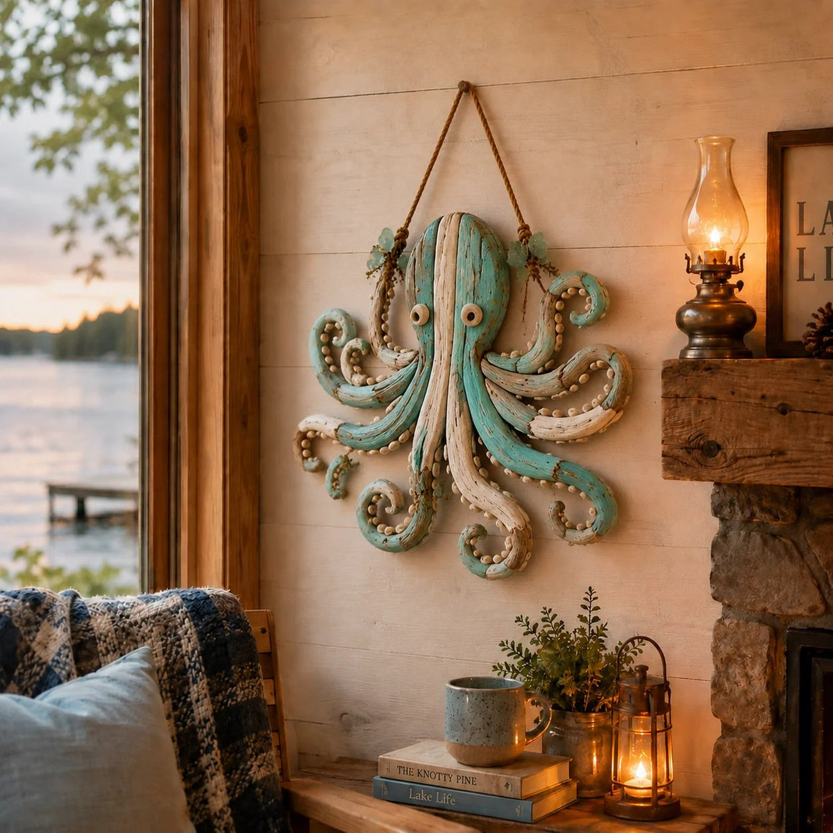 😍2D Lighted Coastal Fish Wall Decor-30*26cm