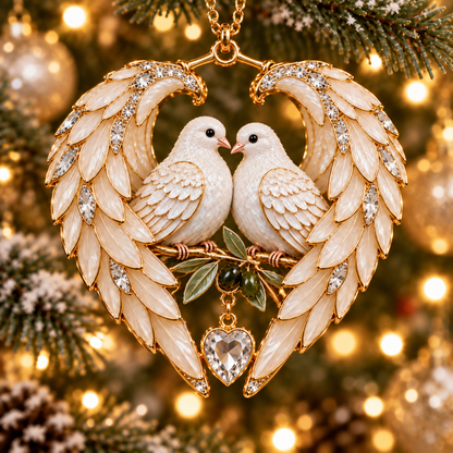 ❤️🐦2026 Angel Wing Heart Christmas Ornaments