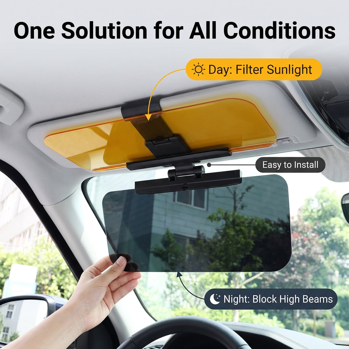 🔥Buy 1 Get 1 Free☀️Day And Night Driving Glasses Anti Glare Polarized Lenses For Bright Headlights And Sunlight
