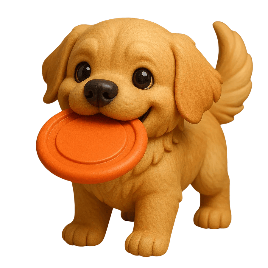 Golden Retriever with a flying disc