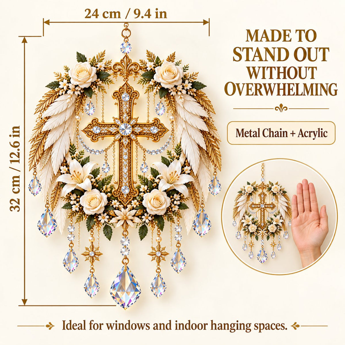✝️3D Christian Crystal Suncatcher | 5 Faith-Inspired Window Designs with Cascading Rainbow Crystals ✨