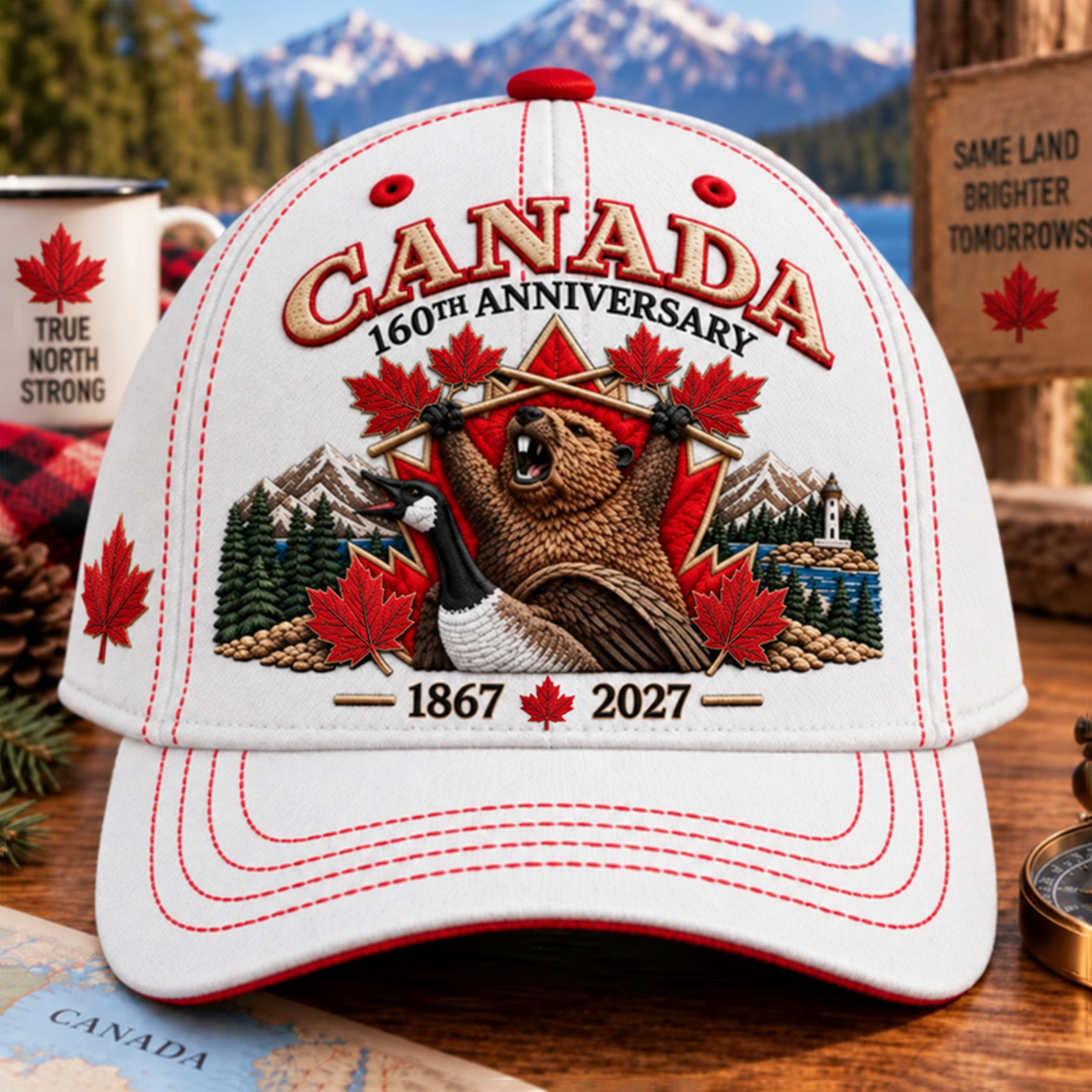 🔥LAST DAY 50% OFF - 🍁 Canada 160th Anniversary 1867–2027 – Premium Embroidered Heritage Cap 100% Cotton