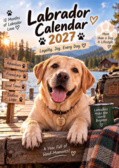 Labrador Calendar 2027 – Funny 12-Month Wall Calendar for Labrador Lovers & Dog Owners