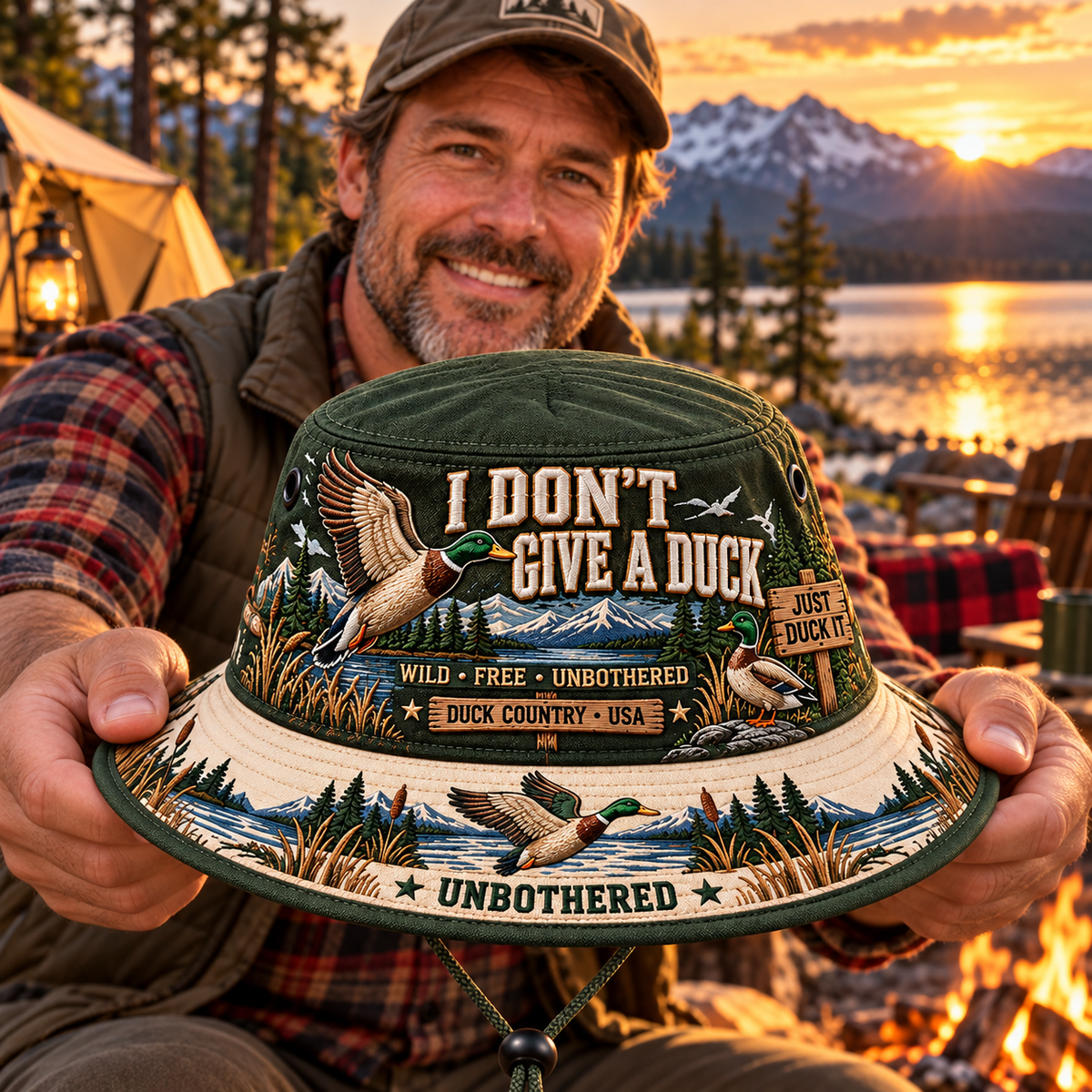 🦆🌲 I Don’t Give a Duck Boonie Hat — Wild, Free & Unbothered