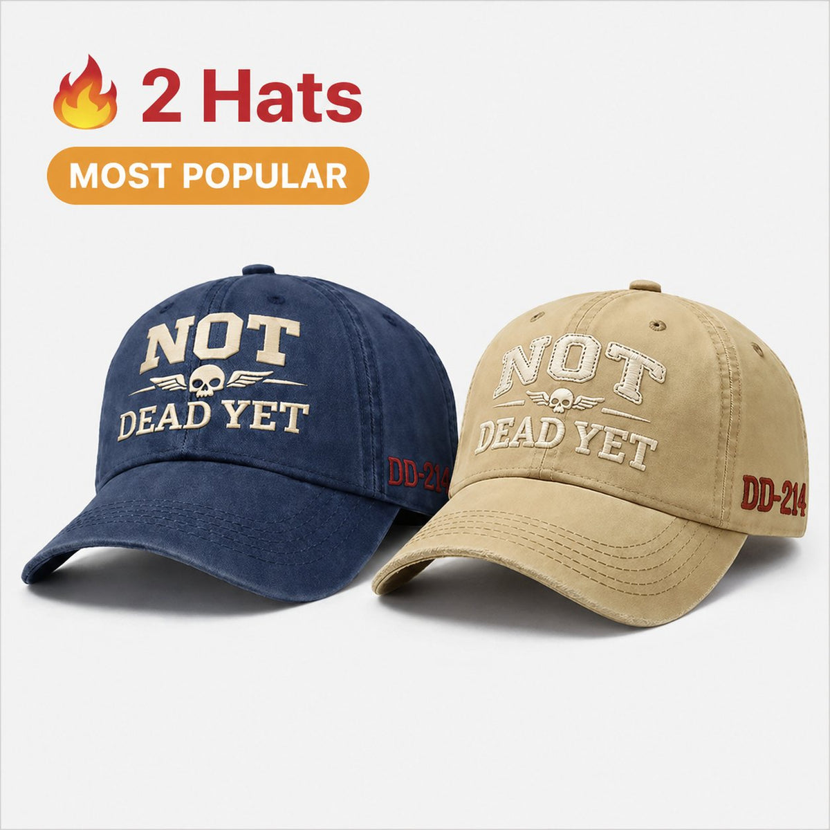 💥Flash Sale – Up to 50% Off! 🧢NOT DEAD YET Veteran Dad Hat