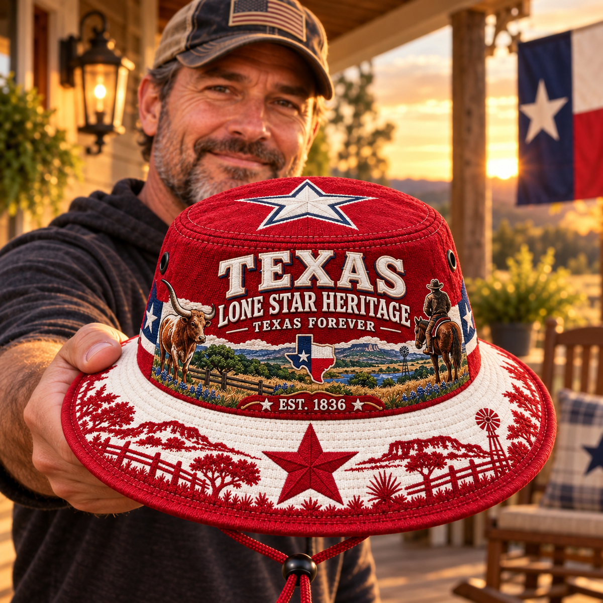 🤠⭐ Texas Lone Star Heritage Boonie Hat — Texas Forever, Est. 1836 🇺🇸