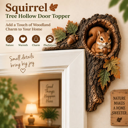 ⏰LAST DAY 50% OFF -🌿 Woodland Peekaboo Door Topper – 3D Tree Hollow Animal Doorframe Decor