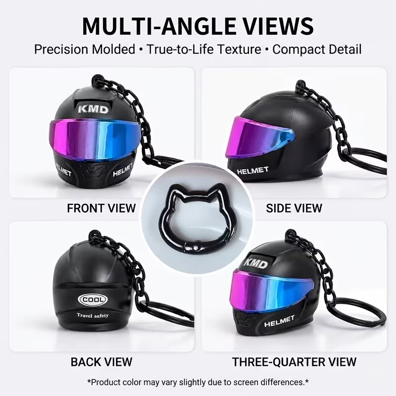 Biker helmet light keychain
