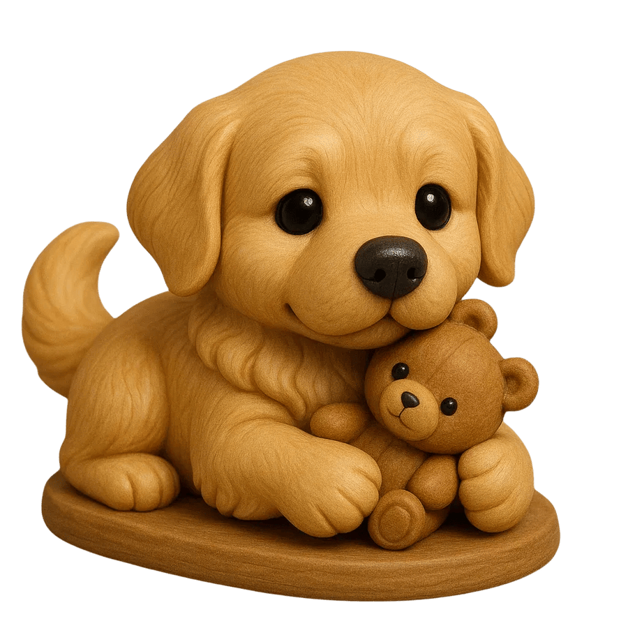Golden Retriever teddy bear character