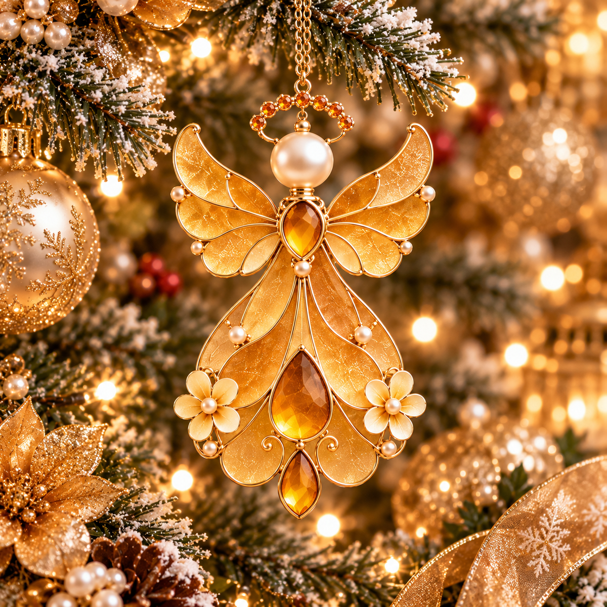 ✨👼12-Month Birthstone Angel Ornament Collection – Stained Glass Christmas Tree Decorations & Meaningful Keepsake Gifts