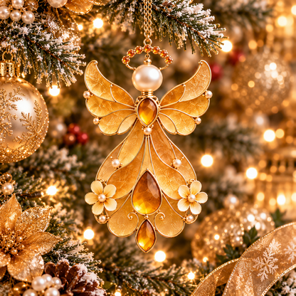 ✨👼12-Month Birthstone Angel Ornament Collection – Stained Glass Christmas Tree Decorations & Meaningful Keepsake Gifts
