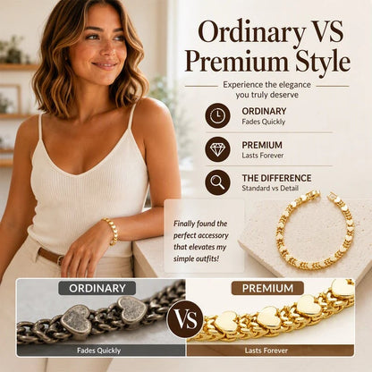 💛49% OFF! ✨Women’s Elegant Heart Link Bracelet – Delicate Charm, Timeless Design & Comfortable Fit 💝