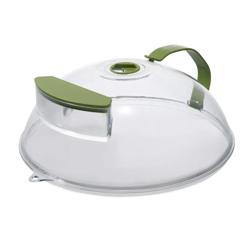 Clear Microwave Splatter Cover with Water Steamer and Handle