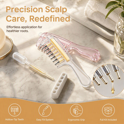 Scalp oil applicator comb detail view 5