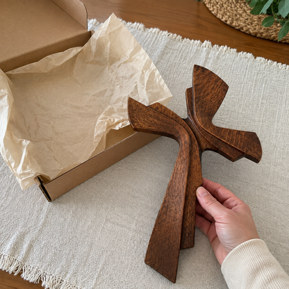 Modern Wooden Wall Cross: A Contemporary Symbol of Faith & Craftsmanship - product view