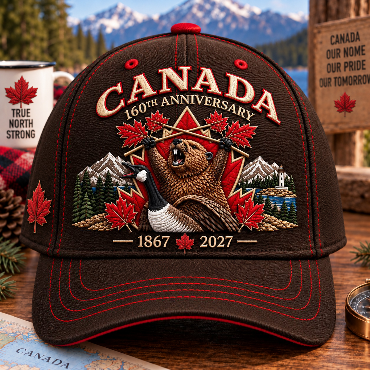 🔥LAST DAY 50% OFF - 🍁 Canada 160th Anniversary 1867–2027 – Premium Embroidered Heritage Cap 100% Cotton