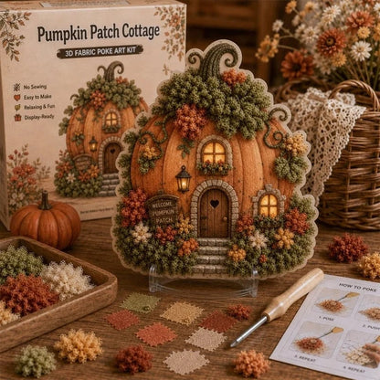 ✨Whimsical Village 3D Fabric Poke Art Kit