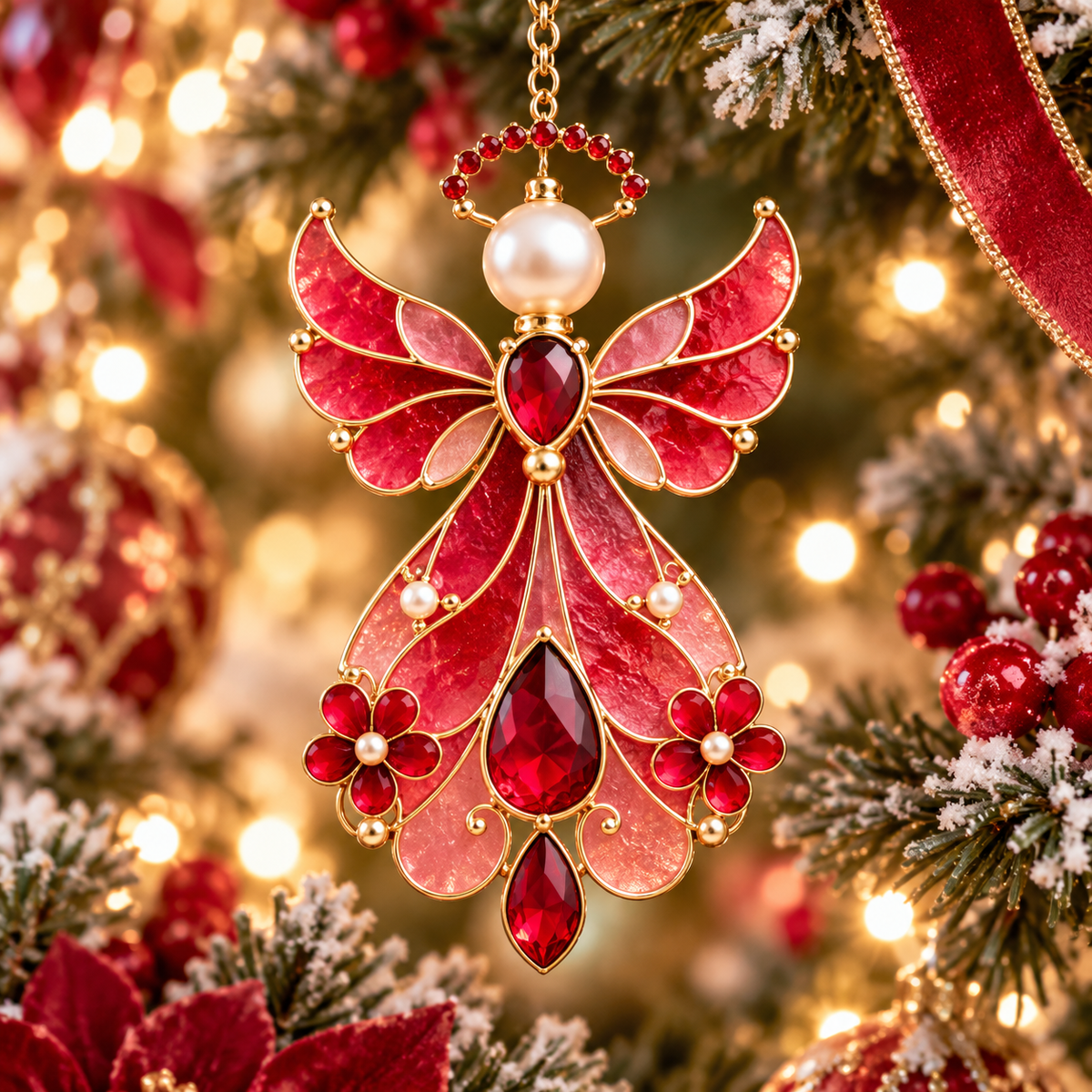 ✨👼12-Month Birthstone Angel Ornament Collection – Stained Glass Christmas Tree Decorations & Meaningful Keepsake Gifts