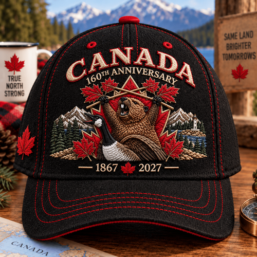 🔥LAST DAY 50% OFF - 🍁 Canada 160th Anniversary 1867–2027 – Premium Embroidered Heritage Cap 100% Cotton