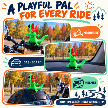 🦎🏍️ Roadside Lizard Buddy – Car & Motorcycle Decor