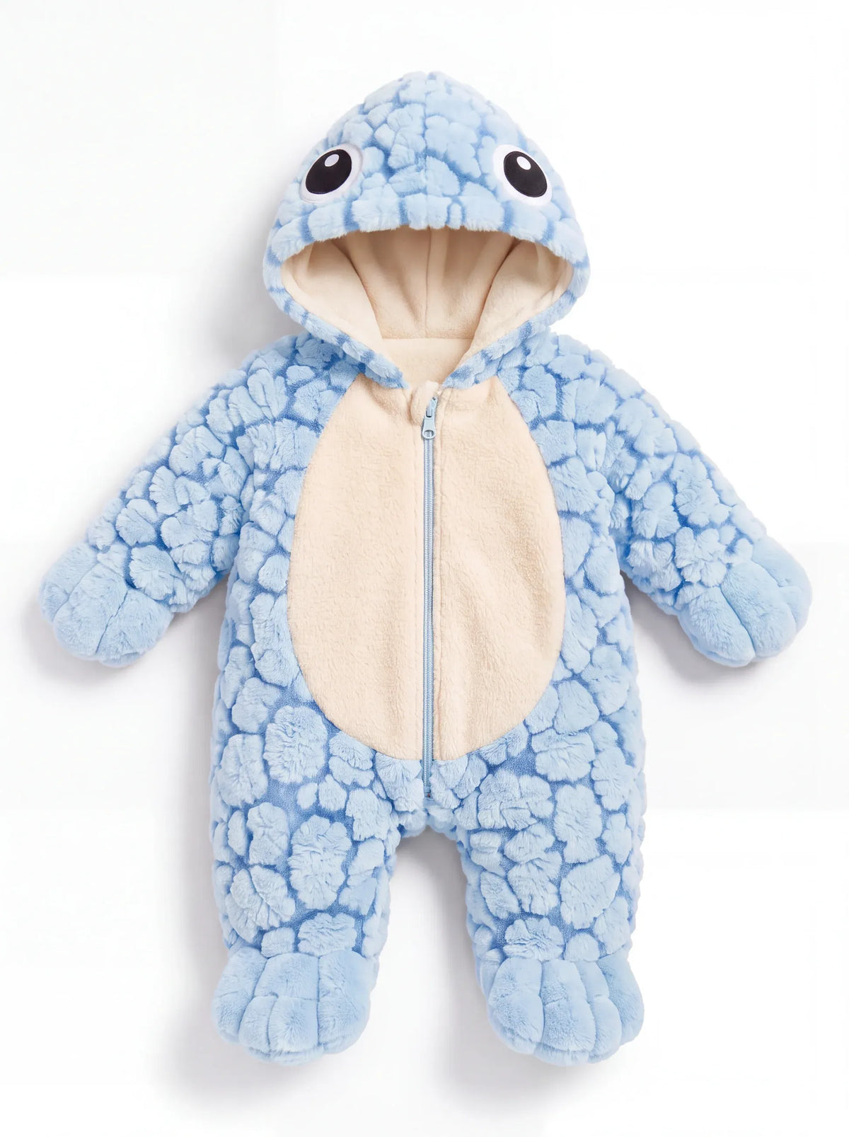 Toddler wearing turtle costume pajamas