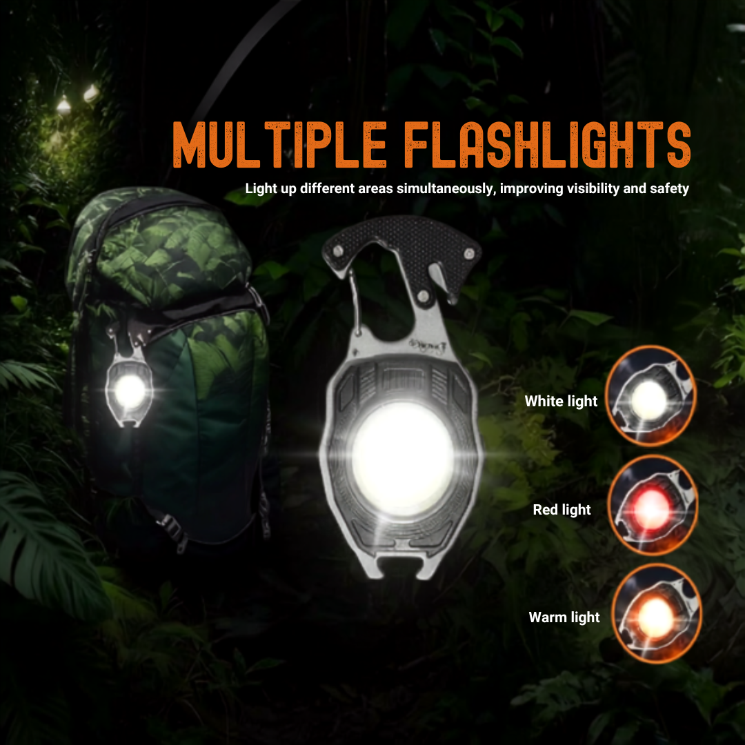 8-in-1 Multifunctional Keychain Flashlight