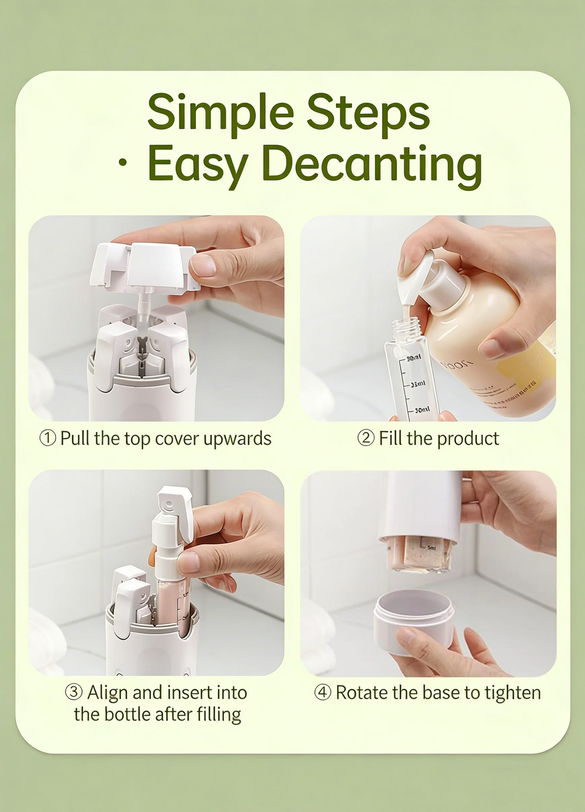 4 in 1 Travel Cosmetic Dispenser Bottle