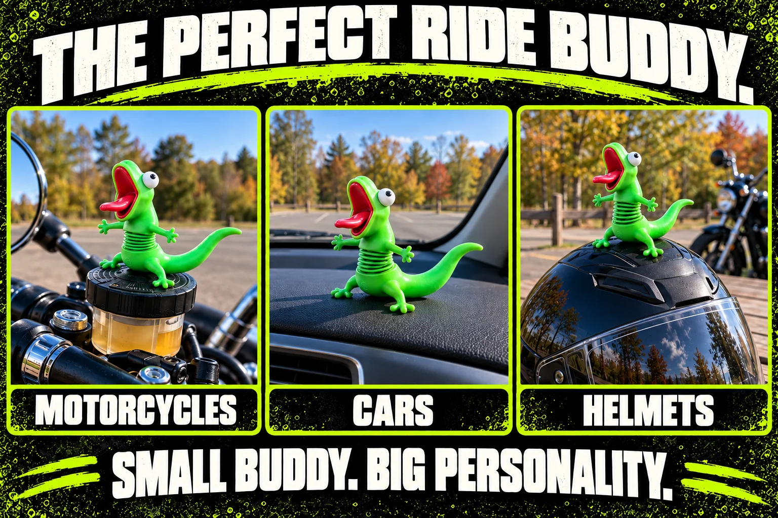 Graphic showing display placement on different ride surfaces
