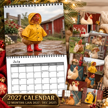 🐔 2027 Farm Chicken Calendar – 12 Months of Farmyard Charm & Feathered Fun