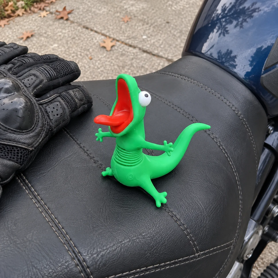 Customer product photo on a motorcycle seat