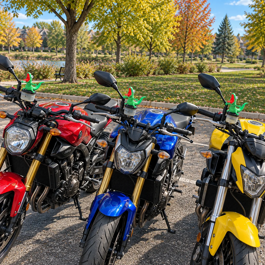 Customer product photo with several motorcycles