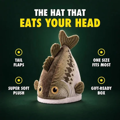🐟 Funny 3D Fish Hat — Funny Fishing Gift for Anglers, Lake Days & Parties