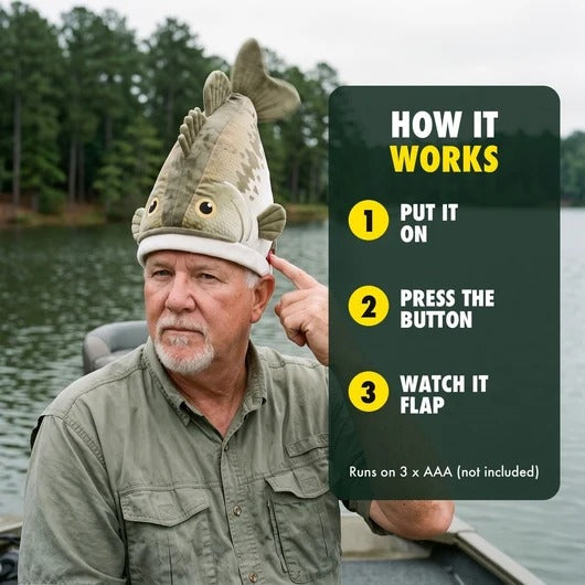 How the funny 3D fish hat works