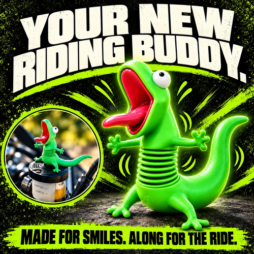 🦎🏍️ Roadside Lizard Buddy – Car & Motorcycle Decor