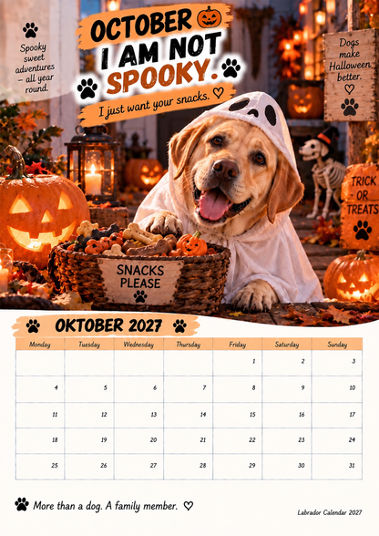Labrador Calendar 2027 – Funny 12-Month Wall Calendar for Labrador Lovers & Dog Owners
