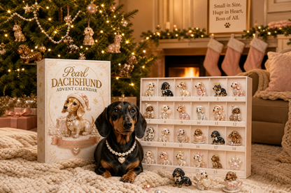 2026 Pearl Dachshund Christmas Advent Calendar | 24-Day Dog-Themed Collectible Decor Gift Box