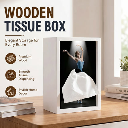 Ballet Dancer Wooden Tissue Box Holder
