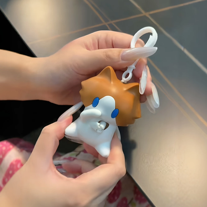 Cute Pull-String Cat Bag Charm – Funny Moving Paw Keychain