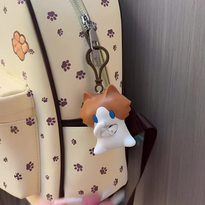 Cute Pull-String Cat Bag Charm – Funny Moving Paw Keychain