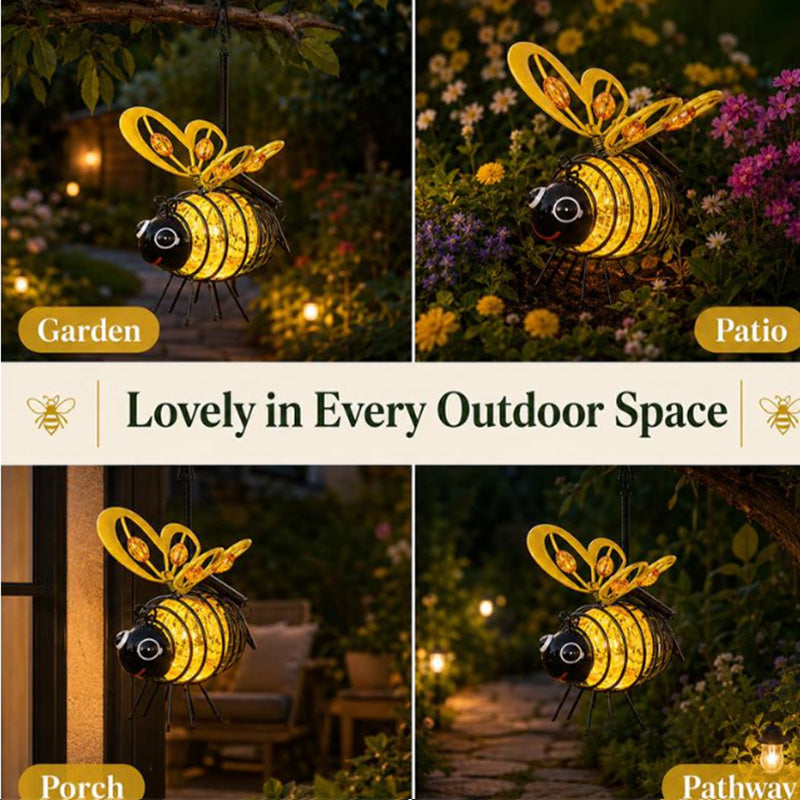Hanging Solar Bee Light – Warm Amber Glow, Flicker-Free, Perfect for Garden Parties, Camping, or Kids’ Rooms – Spread Joy Day and Night 🌞🌜