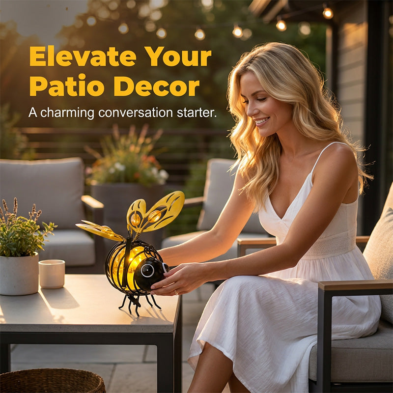 Hanging Solar Bee Light – Warm Amber Glow, Flicker-Free, Perfect for Garden Parties, Camping, or Kids’ Rooms – Spread Joy Day and Night 🌞🌜