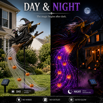 🎃 HALLOWEEN MAGIC SALE  50% OFF - Witch’s Magic Trail ✨ Solar Fiber Optic Yard Light